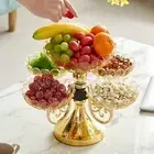 Dried Fruit Plate Rotating Snack Serving Tray with 5 Compartment Flower Snack