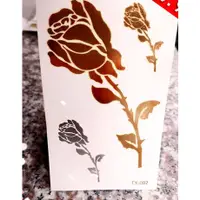 在飛比找蝦皮購物優惠-台灣現貨 貓熊繽雰 唯美浪漫海邊度假薔薇花朵紋身貼紙歐美 防