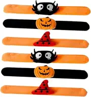 Totority 6pcs Halloween Slap Bracelets for Pumpkin Witch Hat Design Fun Party Favors for Birthdays Dance Parties and Halloween Celebrations