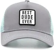 [Wodeal] Boys Trucker Hat, Best Dude Ever Hat, Adjustable Youth Mesh Baseball Cap Snapback for Kids Ages 10-15 Grey, Grey, One Size