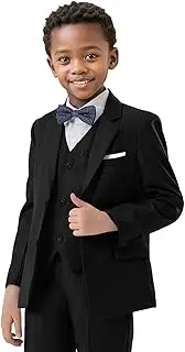 [Keecaan] Boy's Formal Suit Set Slim Fit Kids Tuxedo Suits for Boys Wedding Outfit Teen Toddler Boy Dress Clothes