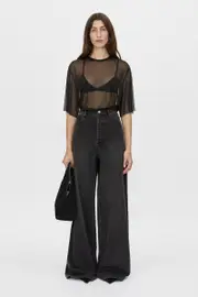 Enigma Sheer Top in Black - CAMILLA AND MARC® C&M