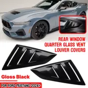 Add-on Gloss Black Rear Window Duct Louver Vent Covers For Ford Mustang 2024+