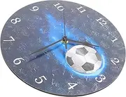 GANAZONO Football Themed Mute Wall Clock Decorative Hanging Clock for Unique Design Easy to Install Accurate Timekeeping Present for Home Decor