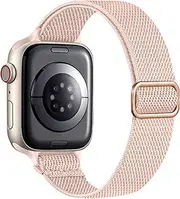 HAYONLIY Slim Stretchy Nylon Bands Compatible with Apple Watch Band 38mm 40mm 41mm 42mm 44mm 45mm 46mm 49mm,Adjustable Breathable Sport Strap for iWatch Series 10 9 8 7 6 5 4 3 2 1 SE Ultra Men Women