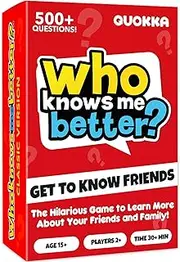 QUOKKA Fun Board Game for 15 Year Olds - Family Card Game for Adults - Who Knows Me Better Classic| Guess Questions | Easy to Learn - Get to Know Friends & Family