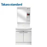 在飛比找momo購物網優惠-【Takara】日本原裝進口75CM洗面化妝台/雙門浴櫃+單