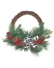 National Tree Company 24in Christmas Mixed Pine And Berries Wreath