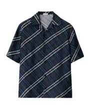Burberry Checkered Short-Sleeve Shirt S,XL,L Ink