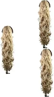 FRCOLOR 3pcs Ponytail Wig Clip Curly Wigs Curly Ponytail Extension Ponytail Claw Clip Ponytail Wig Claw Curly Human Hair Wig Ponytail Extension Claw Ponytail Drawstring Tail Hair Extainson