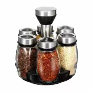 Kitchen Rotating Spice Seasoning Storage Rack Stand Holder 6 Bottles Pepper Salt