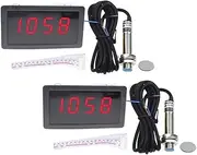 2PCS Red Digital LED Tachometer RPM Speed Meter AC 110V 220V Digital Motor Tachometer with Hall Proximity Switch Sensor NPN