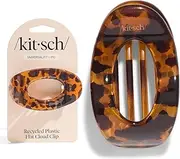 Kitsch Medium Flat Claw Clips for Women - Stylish Flat Hair Clips for Women, Strong Hold for Thick & Fine Hair | Non-Slip for Secure, Comfortable All-Day Wear - Tortoise Design