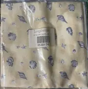 Longaberger Basket 36" Fabric Table Cloth Square Shoreline Seashell Beach Unused
