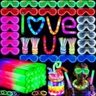 258 PCS Glow in the Dark Party Supplies, 24 PCS Foam Glow Sticks, 24 PCS LED ...