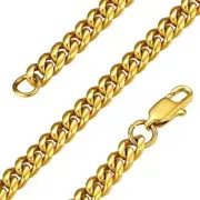 GoldChic Jewelry Stainless Steel 24" Miami Chain Necklace Chunky Cuban Link