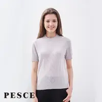 在飛比找momo購物網優惠-【PESCE】短袖圓領套衫、喀什米爾素色針織上衣(#喀什米爾