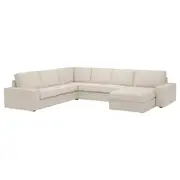 KIVIK corner sofa, 5-seat w chaise longue, Gunnared beige