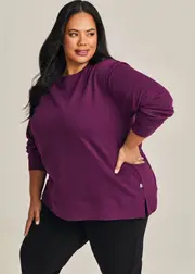 [Taking Shape] Taking Shape Boyfriend Tunic Sweat Size 20 in Merlot, Cotton - Plus Size Women's Clothing Merlot