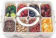 shopwithgreen Divided Serving Tray with Lid and Handle, Portable Snackle Box Charcuterie Container for Party, Veggies, Snack, Fruit, Nuts, Candy, Cracker, Chip, Entertaining, Picnic…