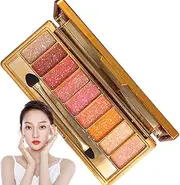 Glitter Eyeshadow Palette, 9 Colors Professional Shimmer Eyeshadow, Waterproof Sweatproof Long-Lasting Sparkle for Halloween/Birthday/Valentine's Day, Style2 Glitter Palette