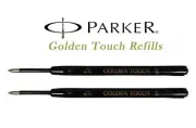2 Parker Golden Touch Black Fine Pt Ballpoint Refills New