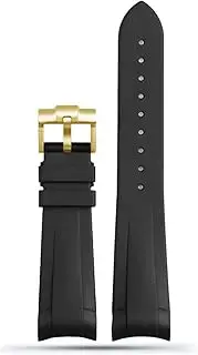 [Generic] 22mm Natural Rubber Silione Watch Band Special for Tudor Black Bay GMT Curved End Pin/Folding Buckle Black Red greenWrist Strap Produced in China