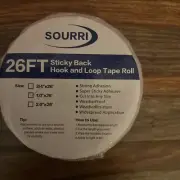 New, 1x26’ SOURRI Sticky Back Hook & Loop Tape Roll