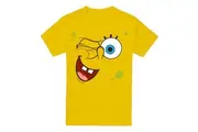 SpongeBob SquarePants Mens Winking Face T-Shirt (Yellow) - UTTV6529