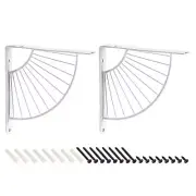 Decorative Shelf Brackets, 2pcs 200mm Industrial Metal Brackets , White