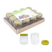12x Glass Jars with Lid 300ML Small Food Storage Mason Jam Bottle Container