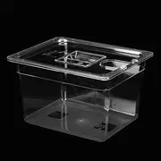 11L Container, Thickened Food Grade PC Collapsible Hinged Sous Vide Container with Lid and Calibration Marks, Durable and Wear Resistant for Sous Vide Circulator Culinary Precision Cooker