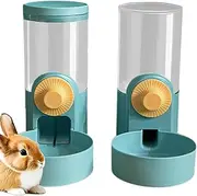 Rabbit Feeder for Cage, Automatic Rabbit Water Dispenser, Large Capacity Pet Cage Food Water Bowl, 1000ml Easy Refill Feeder for Bunny Puppy Cat Ferrets Guinea Pigs