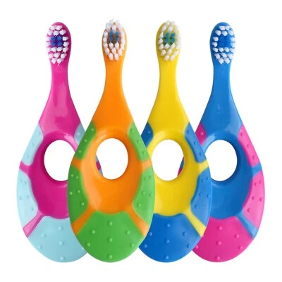 Baby Toothbrush for Infants & Toddlers 0-2 Years Old (4 Pack) Extra Soft Bristle