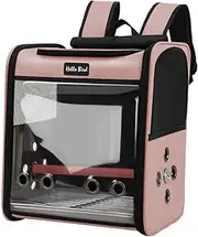 Ronyme Cockatiel Bird Carrier Bag, Portable Backpack for Vet Visits, Easy to Clean Travel Cage, Pink