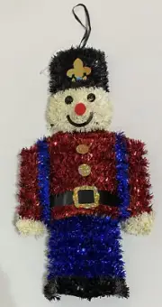 Tinsel Nutcracker Hanging Decor Ornament Christmas 14.5 ” Tall NEW