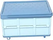 FELTECHELECTR 1 Set Box Foldable Trolley Storage Box with Wheels Multi Use Organizer for Books Clothes Versatile Container for Car Bedroom Classroom Convenient Carry