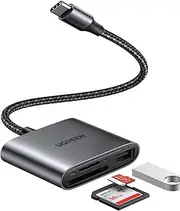 UGREEN USB C SD Card Reader 3 in 1 Type C External Memory Card Converter with USB Port for SD/TF/Micro SDXC/SDHC/MMC Compatible with iPhone 16/15 Pro Galaxy S24 MacBook iPad
