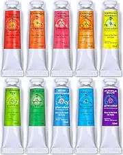[Glow Cubed] Glow in The Dark Artist Professional Oil Paint Luminescent Phosphorescent Self-Luminous Paint (Sets, Glow Set of 10)