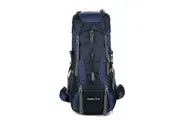WASSUP 70L+5L Hiking Backpack Travel Backpack Waterproof Daypack Outdoor Camping Climbing Backpack with Rain Cover-Navy Blue