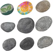BESPORTBLE 9 Flat River Rocks Hand Art for Diy Crafts Garden Landscaping and Boys and Girls' Art Projects 2-3 Inches