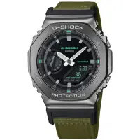 在飛比找momo購物網優惠-【CASIO 卡西歐】G-SHOCK 軍事風格 八角金屬 雙