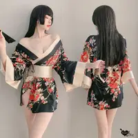 在飛比找momo購物網優惠-【Enjoy Love】情趣和服 日系印花寬袖口大蝴蝶結腰封