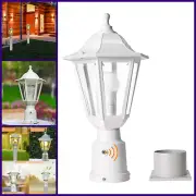 Dusk to Dawn Outdoor Post Light, White Modern Exterior Post Lantern with Pier