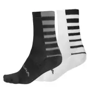 Socks Coolmax Stripe Socks (Package Double) Black Endura Clothing
