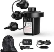 Electric Air Pump for Inflatables & deflatables, Portable Quick-Fill Air Pump with 3 Nozzles,110V-240V AC/12V DC, for Outdoor Camping,Air Mattress Beds,Boats,Inflatable Cushion,Couch,Pool Floats