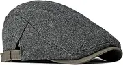[BESBOMIG] Classic Mens Tweed Flat Cap Vintage Beret Flat Caps Newsboy Cap - Unisex Adjustable 55-60CM Duckbill Cap Golf Driving Baseball Caps Irish Hat