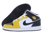 Nike Air Jordan 1 Mid GS Boys Shoes Size 7, Color: Yellow Ochre/Black/White