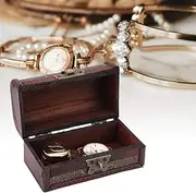 [Yosoo] Wooden Jewelry Storage Box, Vintage European Style Classical Case, for Storing, Displaying Favorite Jewelry, Bracelet, Earrings, Pendant, Brooch, Hair Clip (Small Size with Combination Lock)