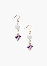 [Taking Shape] Taking Shape Pretty Ceramic Heart Earrings in Purple - Women's Accessories Purple